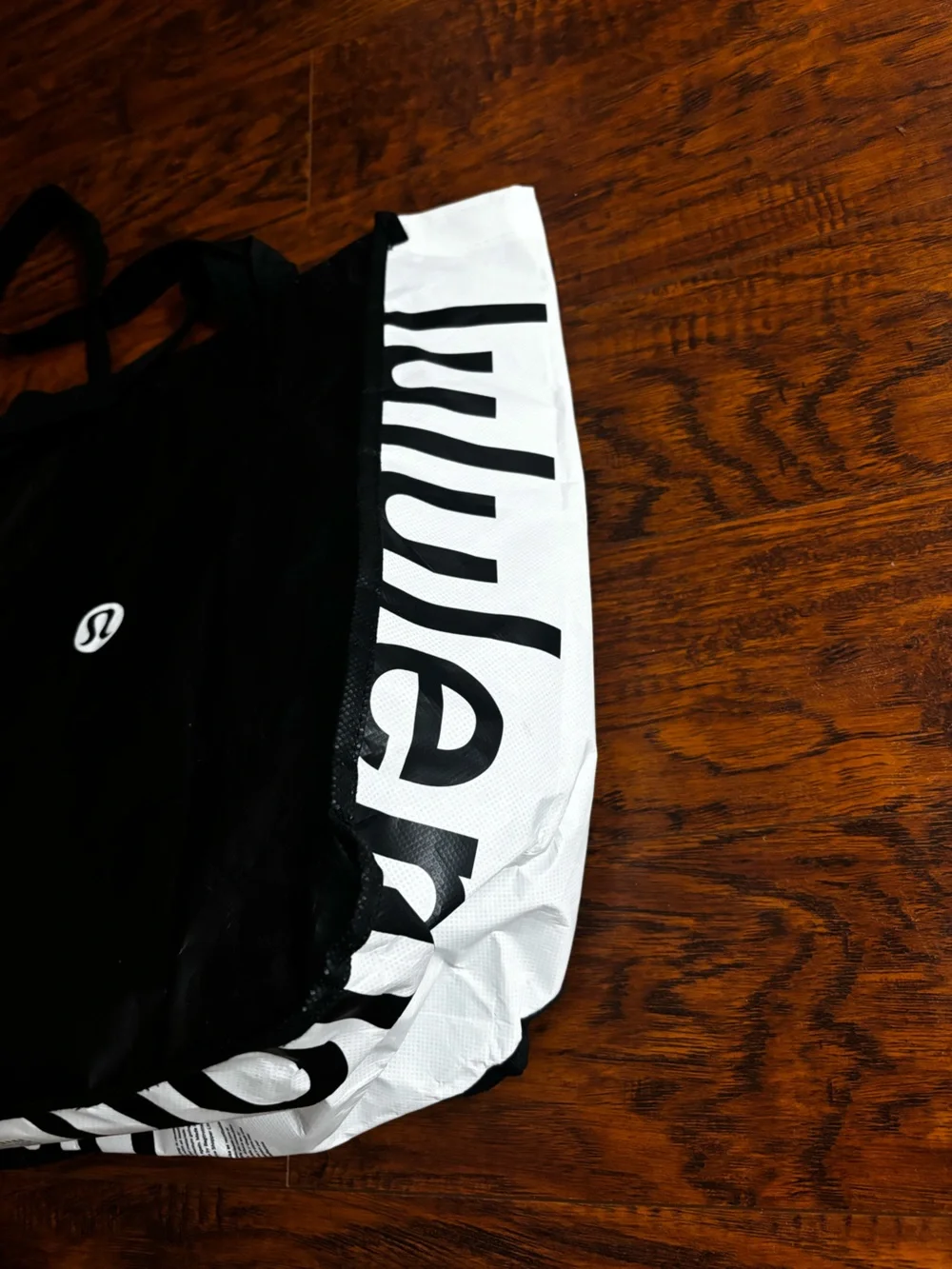 Lululemon Large Black and White Duffel Tote Bag Reusable Tall Shoulder Purse